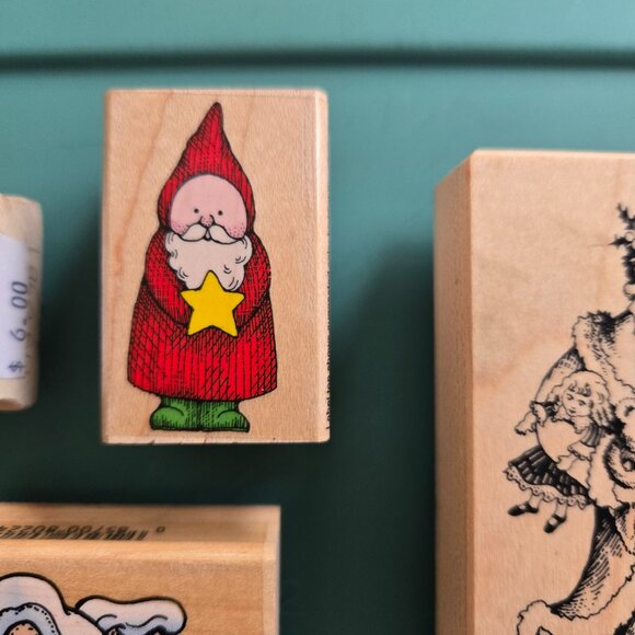 Set of 4 Christmas wooden stamps - Picture 6 of 7